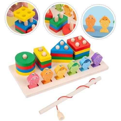 Wooden Fishing Game Multicolor - Educational Toy