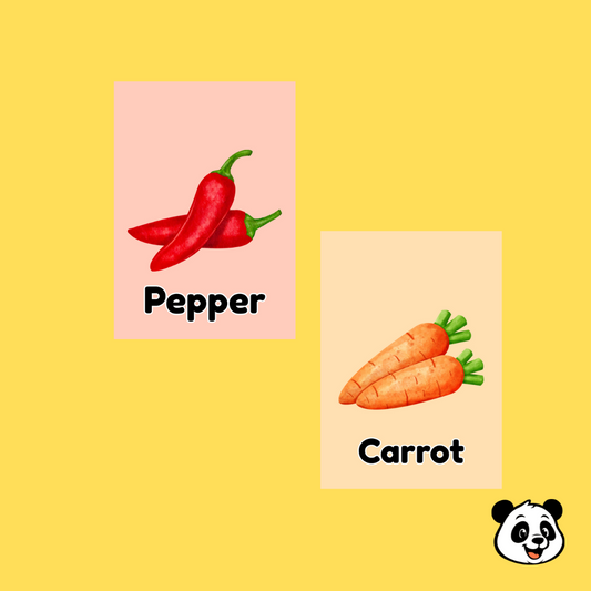 Fruits & Vegetables Flashcards – 20 Cards