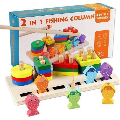 Wooden Fishing Game Multicolor - Educational Toy