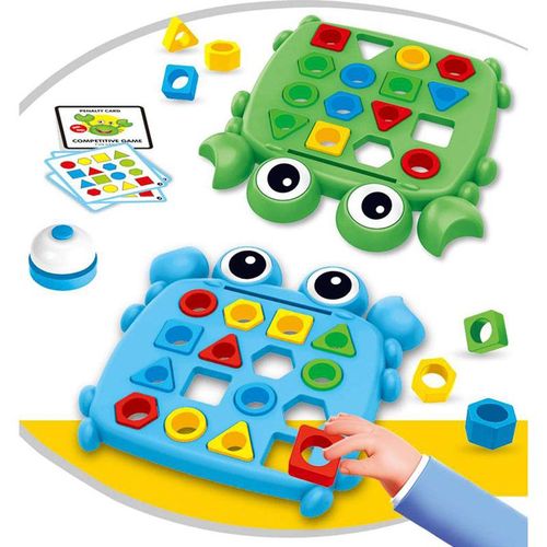 Crab Shape Sorting Puzzle Game, Educational Toy for Ages 3+, Geometric Pattern Matching Board with Cards