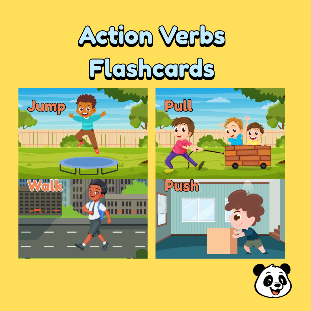 Action Verbs Flashcards – 20 Cards