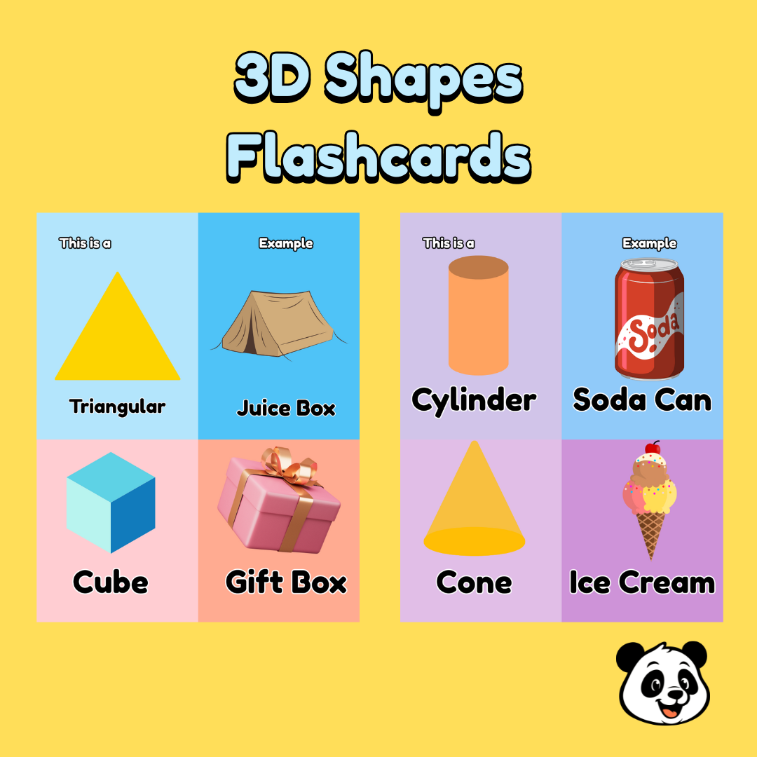 3D Shapes Flashcards – 10 Cards