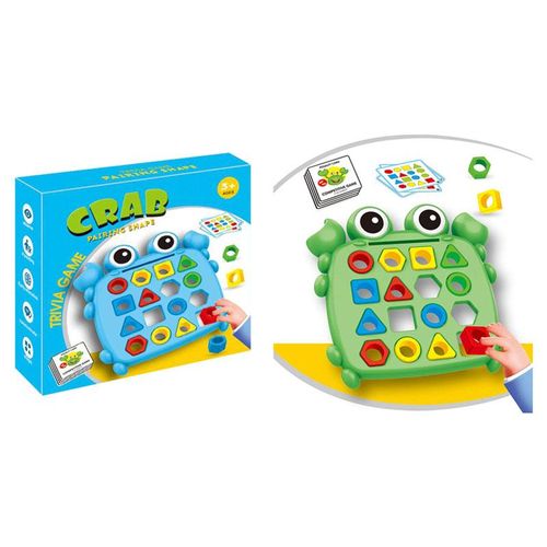 Crab Shape Sorting Puzzle Game, Educational Toy for Ages 3+, Geometric Pattern Matching Board with Cards