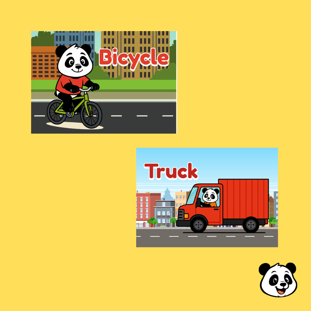 Pandi’s Transport Flashcards – 10 Cards