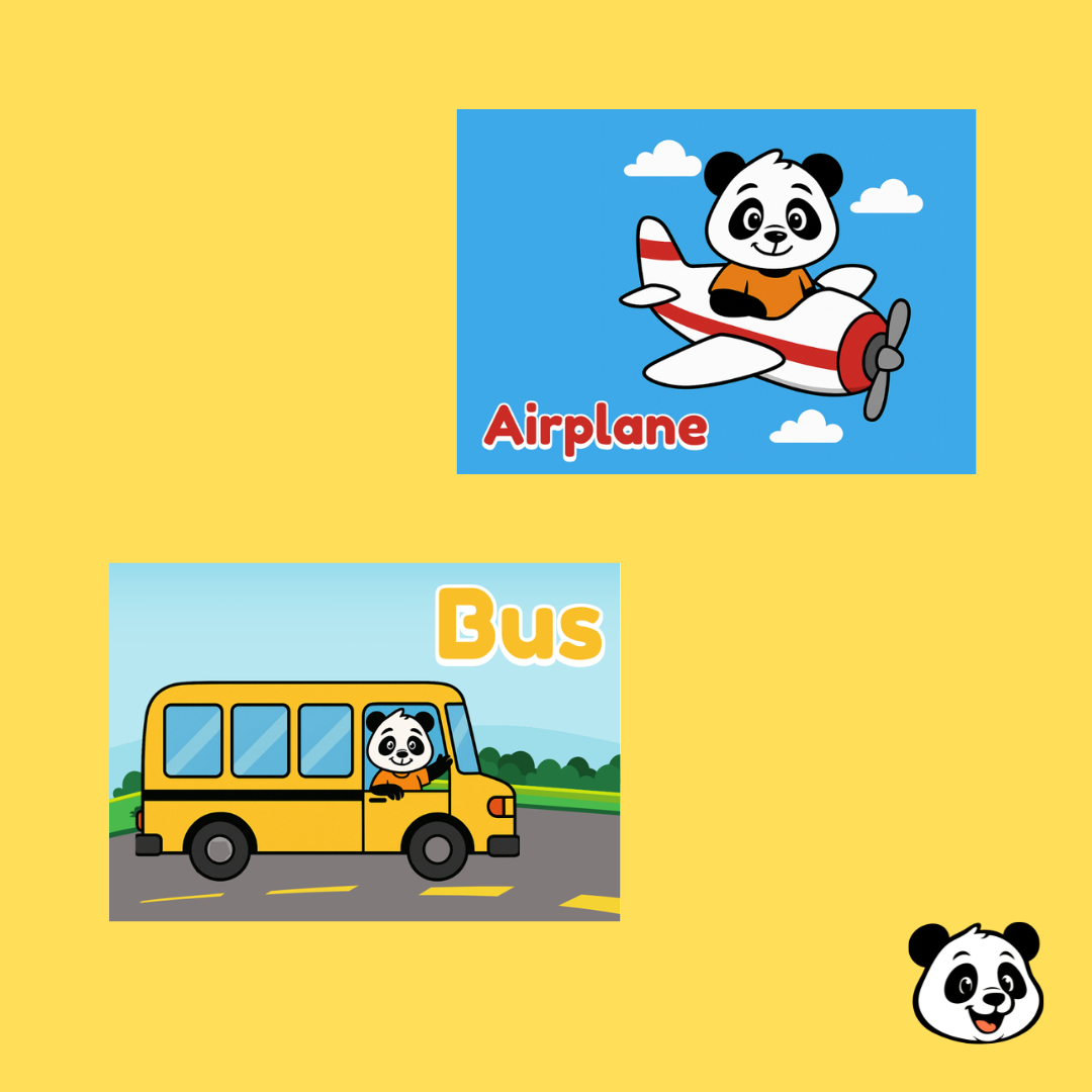 Pandi’s Transport Flashcards – 10 Cards