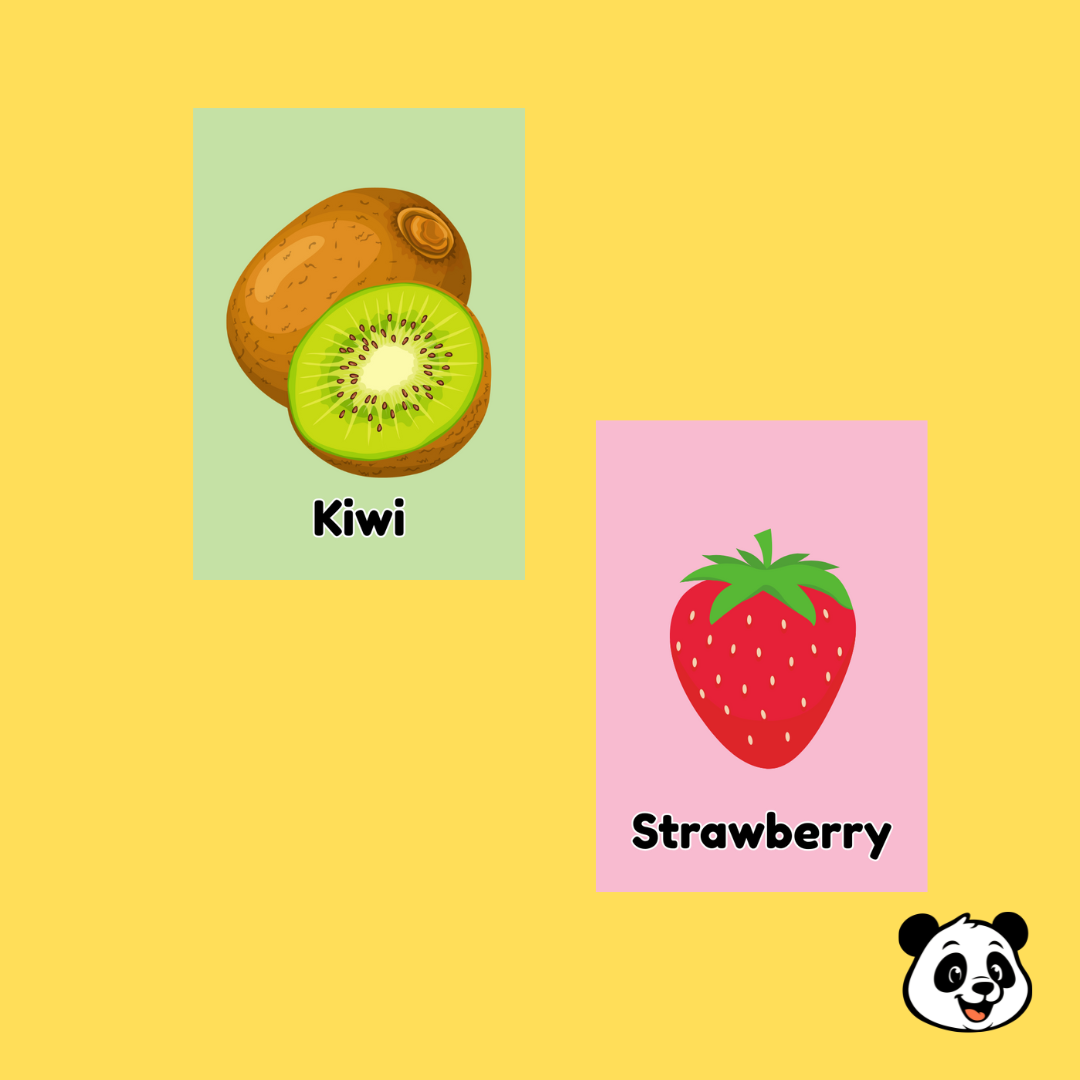 Fruits & Vegetables Flashcards – 20 Cards
