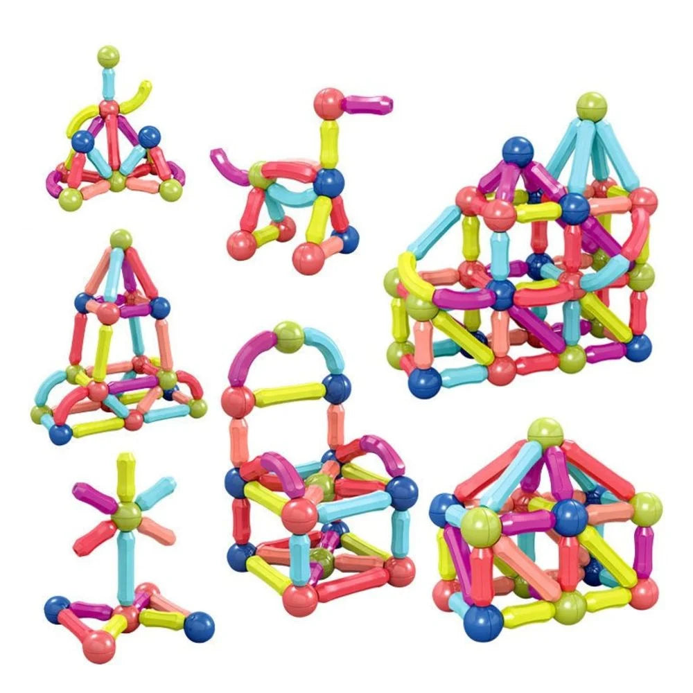 Magnetic Building Sticks 42 Pieces — طقم قطع بناء مغناطيسية للأطفال