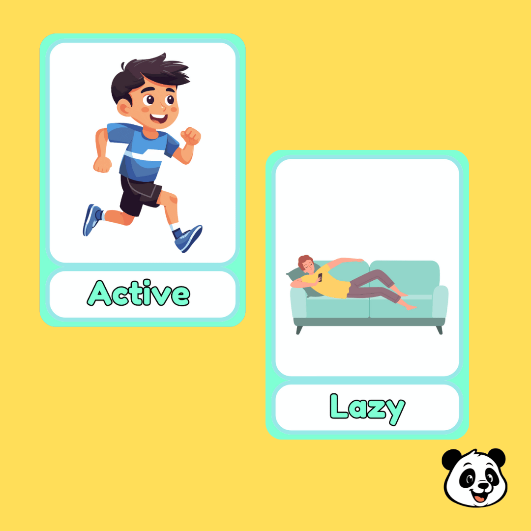 Opposites Fun Flashcards – 50 Educational Cards