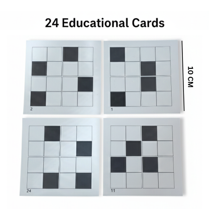 PANDI Visual Matching Game – Wooden Brain Challenge for Kids (Ages 3+) Educational Visual & Spatial Thinking Game with 4 Wooden Boards and 24 Challenge Cards