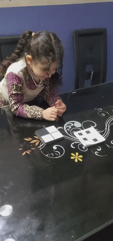 PANDI Visual Matching Game – Wooden Brain Challenge for Kids (Ages 3+) Educational Visual & Spatial Thinking Game with 4 Wooden Boards and 24 Challenge Cards